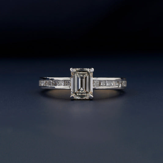 1 CT Emerald Cut Lab Grown Diamond Engagement Ring