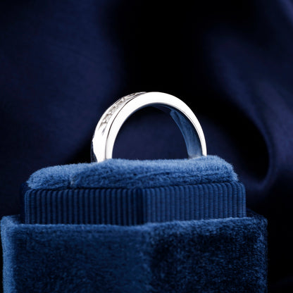 Princess Lab Grown Diamond Men’s Wedding Band In 14K White Gold