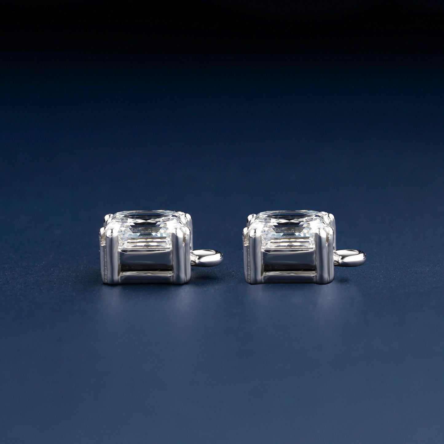 1 CT Each Asscher Cut Labgrown Diamond Earring Charms Stud Earrings Wedding Gift Gift For Her Gift For Anniversary For Earrings CVD Diamond