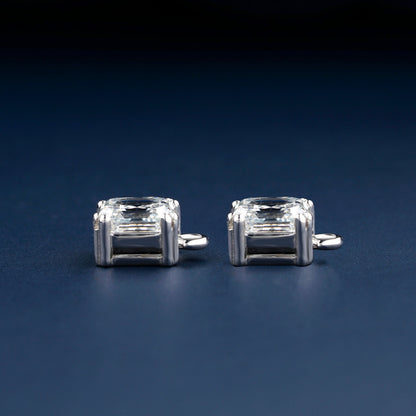 1 CT Each Asscher Cut Labgrown Diamond Earring Charms Stud Earrings Wedding Gift Gift For Her Gift For Anniversary For Earrings CVD Diamond