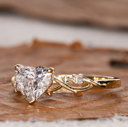 1.00CT Heart Lab Diamond Engagement Ring | E/VS Ring