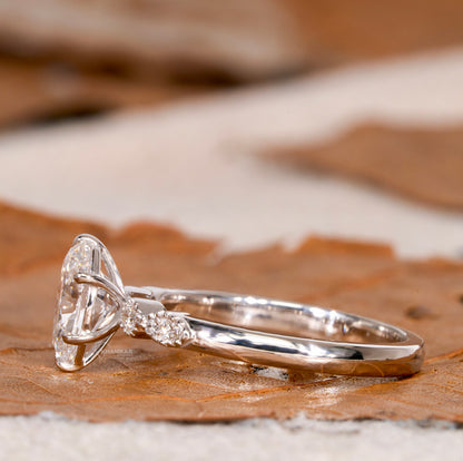 1. 1.00CT Oval Lab Diamond Ring – Vintage Milgrain Engagement Ring