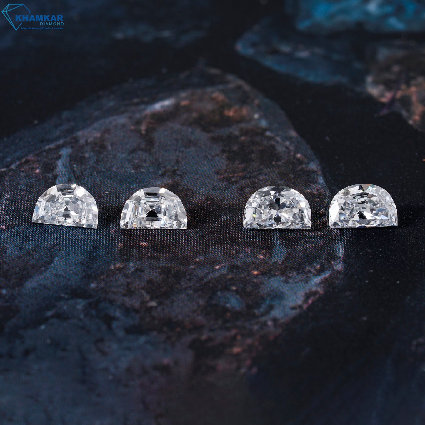 Half Moon Cut Lab Grown Diamond Engagement Ring HPHT Diamond For Solitaire Studs Lab created Antique Cut Diamond Ring For Customization