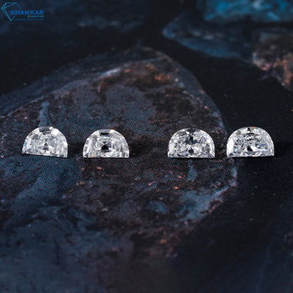 Half Moon Cut Lab Grown Diamond Engagement Ring HPHT Diamond For Solitaire Studs Lab created Antique Cut Diamond Ring For Customization
