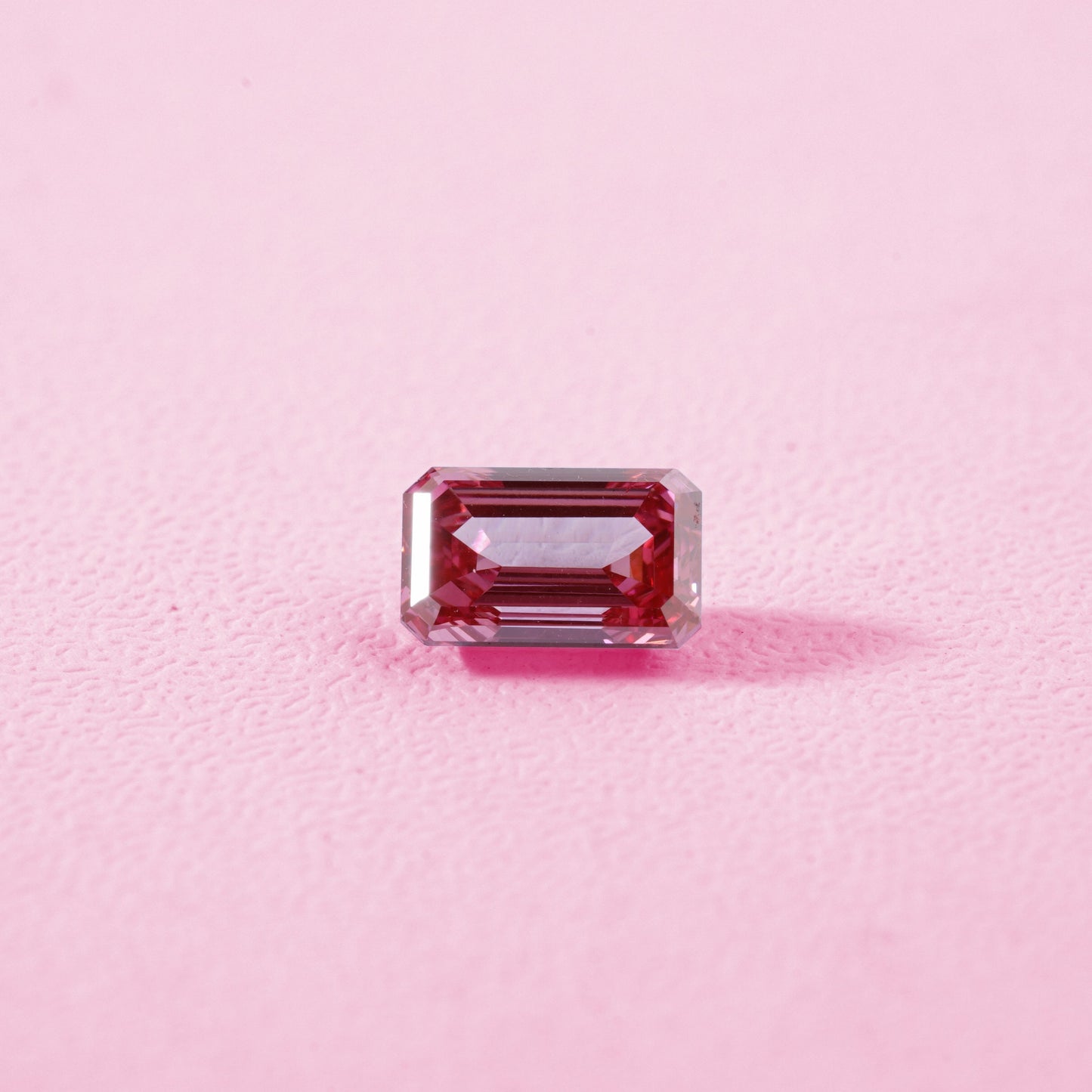 Pink Emerald Cut Lab Grown Diamond | HPHT Loose Diamond