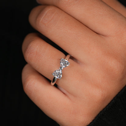 1CT Trillion Lab Diamond Bow Tie Ring – Unique Promise Ring for Her