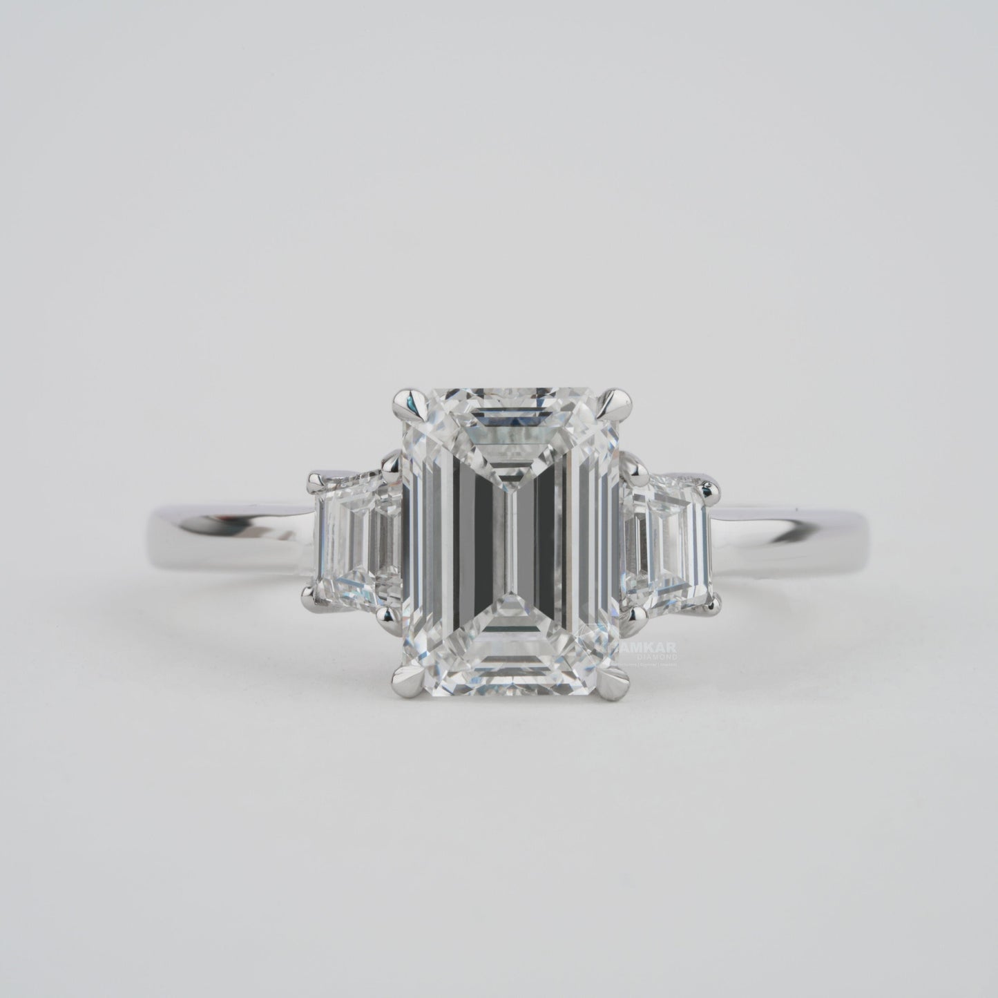 Emerald Cut Lab Diamond Three Stone Anniversary Ring for Her