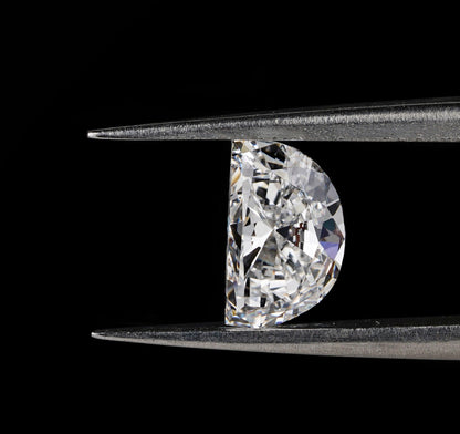 Half Moon Brilliant Cut Labgrown Diamond Engagement Ring, CVD-HPHT Diamond For Studs,Anniversary Gift,Fancy Cut Diamond,Side Stone Ring