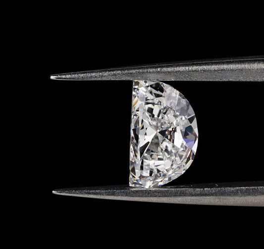 Half Moon Brilliant Cut Labgrown Diamond Engagement Ring, CVD-HPHT Diamond For Studs,Anniversary Gift,Fancy Cut Diamond,Side Stone Ring