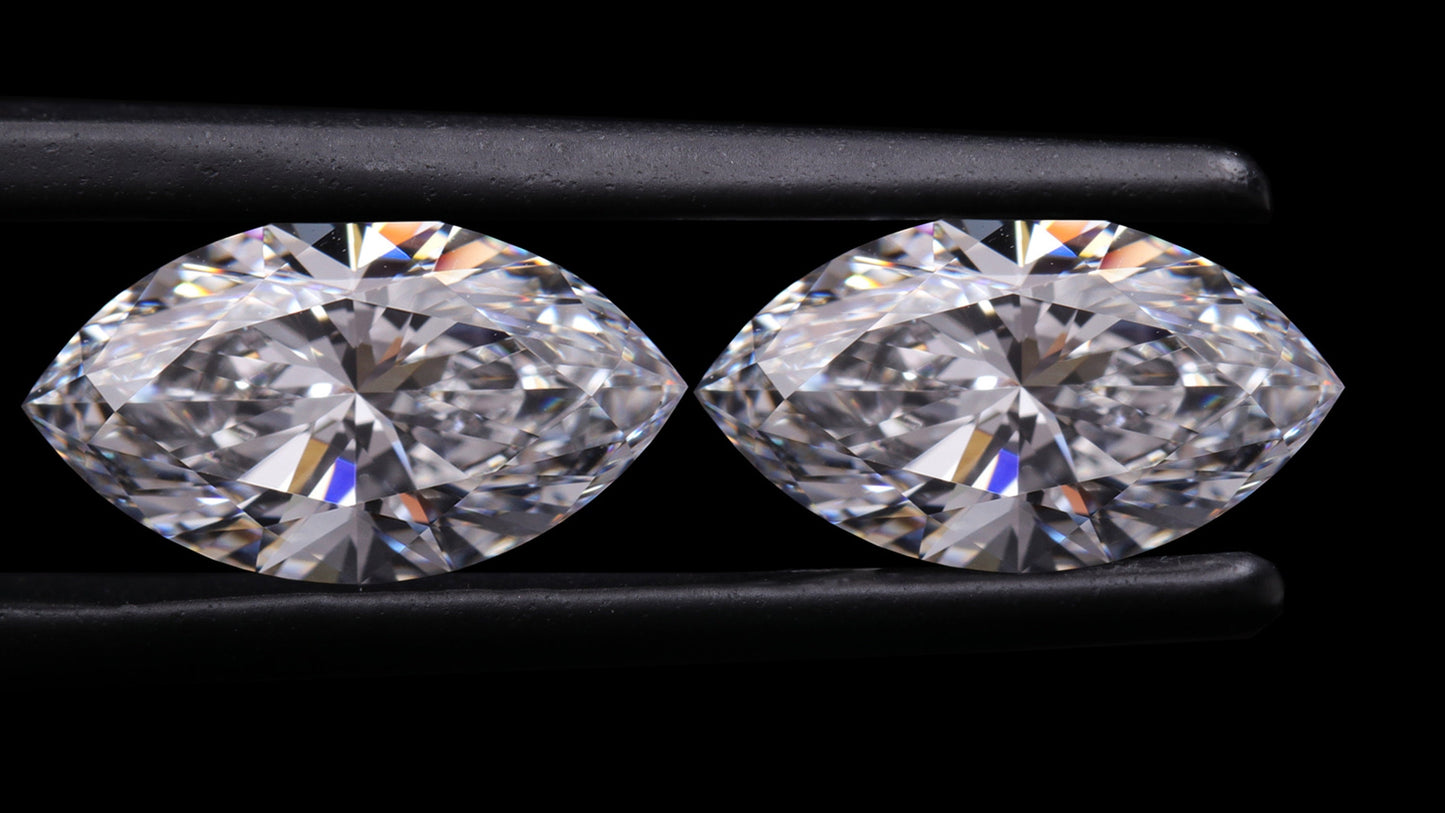 Marquise Cut Lab grown Diamond Pair For Earring Studs D-E Color Loose Diamond For Engagement Ring Fancy Lab Created Diamond Pair