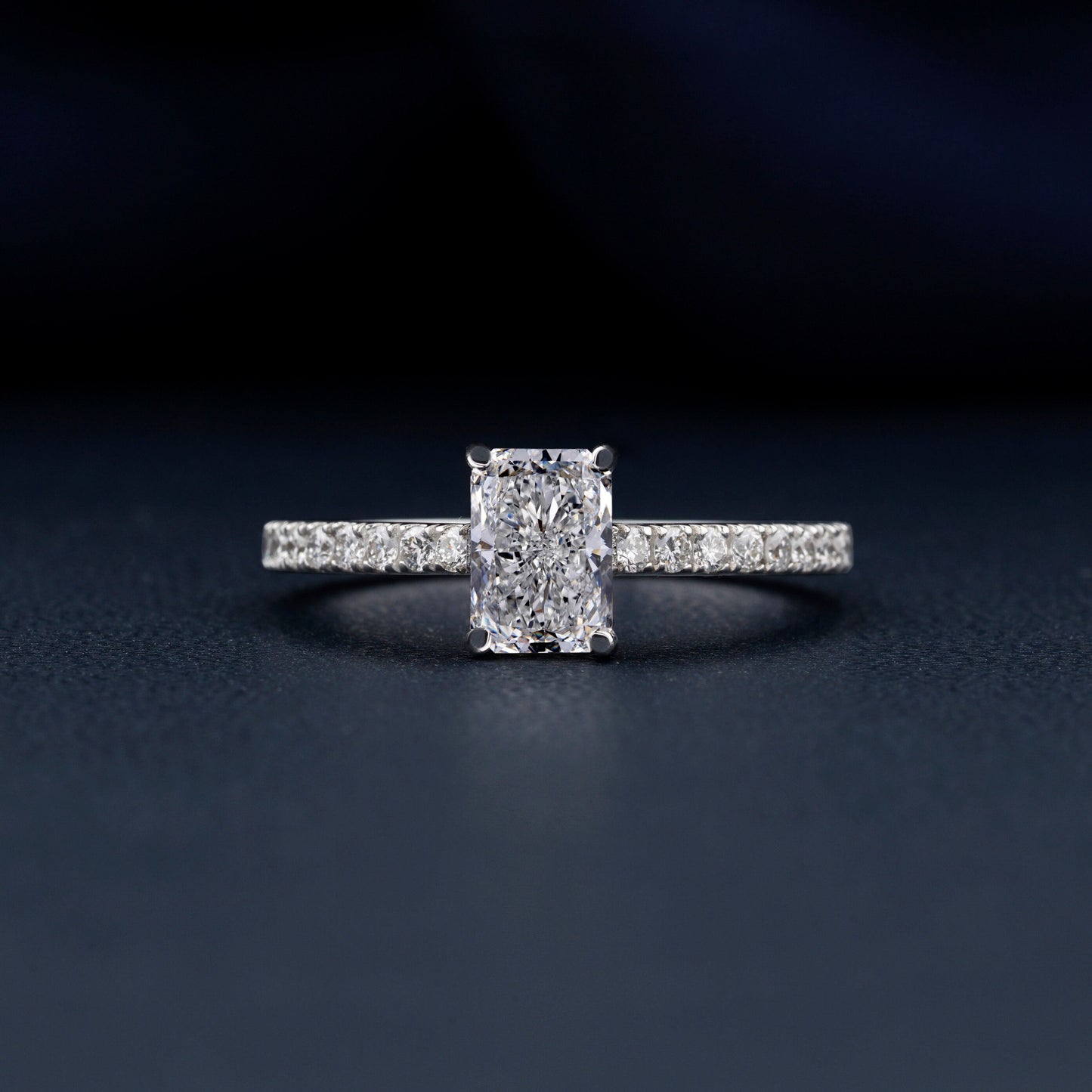 1CT Radiant Lab Diamond Halo Engagement Ring For Women