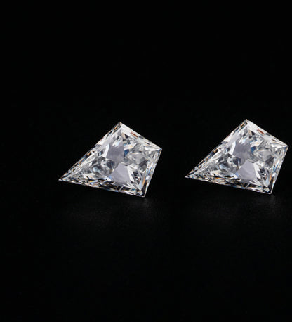 Kite Cut Lab Diamond 18K White Gold Kite Diamond Bezel Stud Lab Created Diamond Stud Earring Diamond For Love pendant necklace