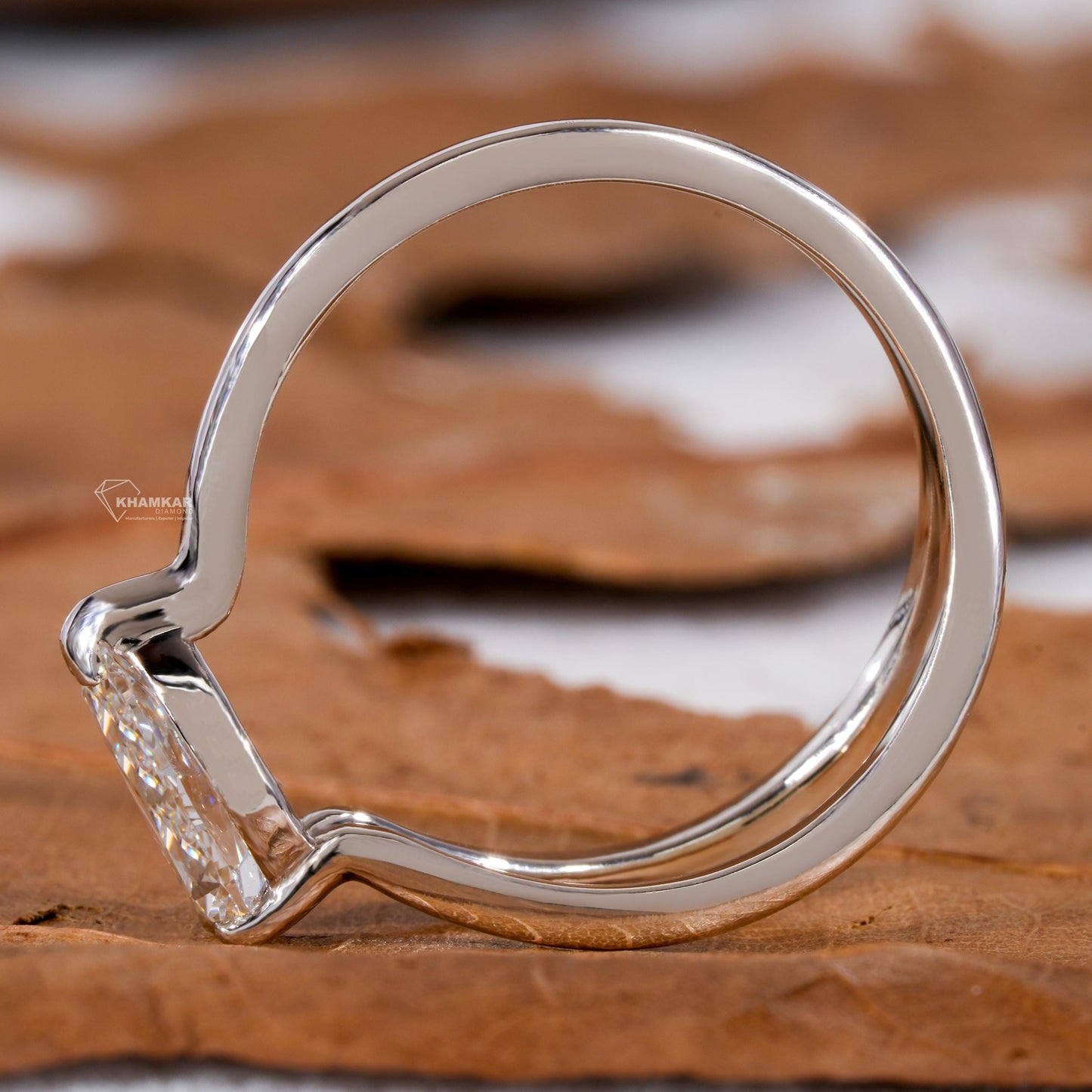 1.00Ct Pear Cut Lab Grown Diamond Ring,Split Shank Engagement ring,Solitaire Wedding Ring,Unique Ring,Anniversary Ring For Wife