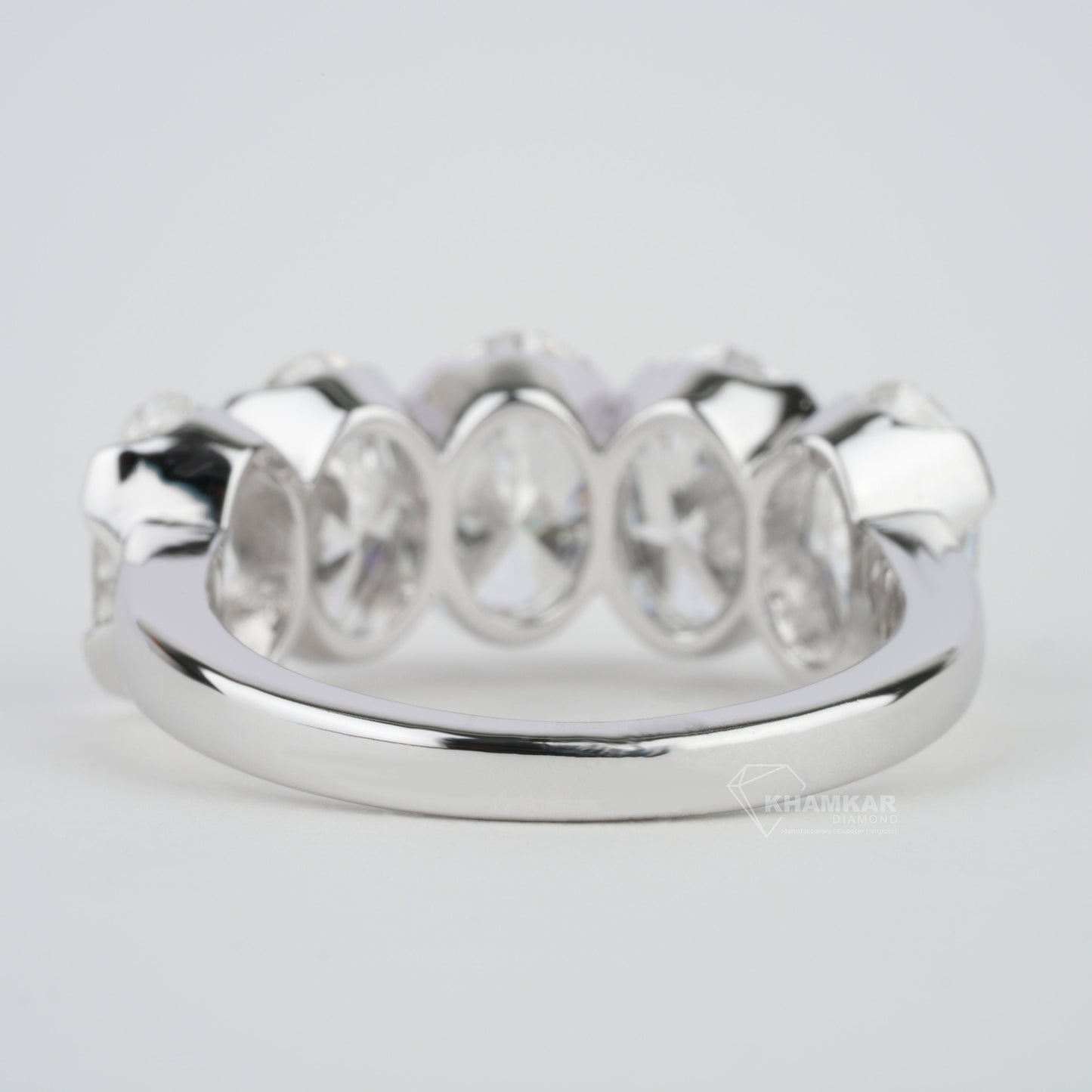 5 CT Oval Cut Lab Grown Diamond Half Eternity Wedding Band for Women