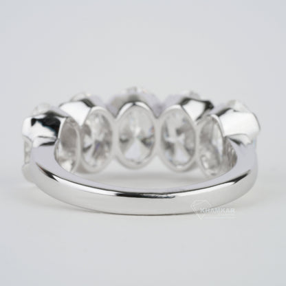 5 CT Oval Cut Lab Grown Diamond Half Eternity Wedding Band for Women