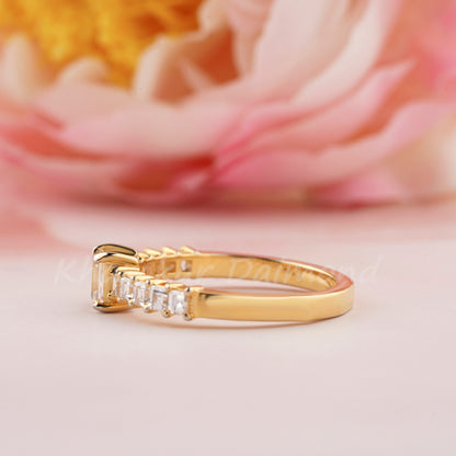 Carre Cut Lab Grown Diamond Engagement Ring in 14K White Gold