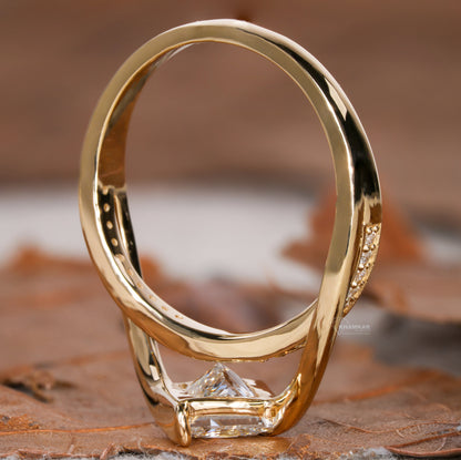 IGI Certified Princess Cut Lab Grown Diamond Bypass Engagement Ring