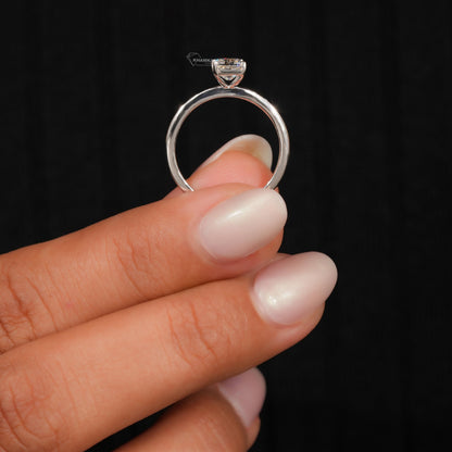 1.00 CT Radiant Cut Lab Grown Diamond Solitaire Engagement Ring