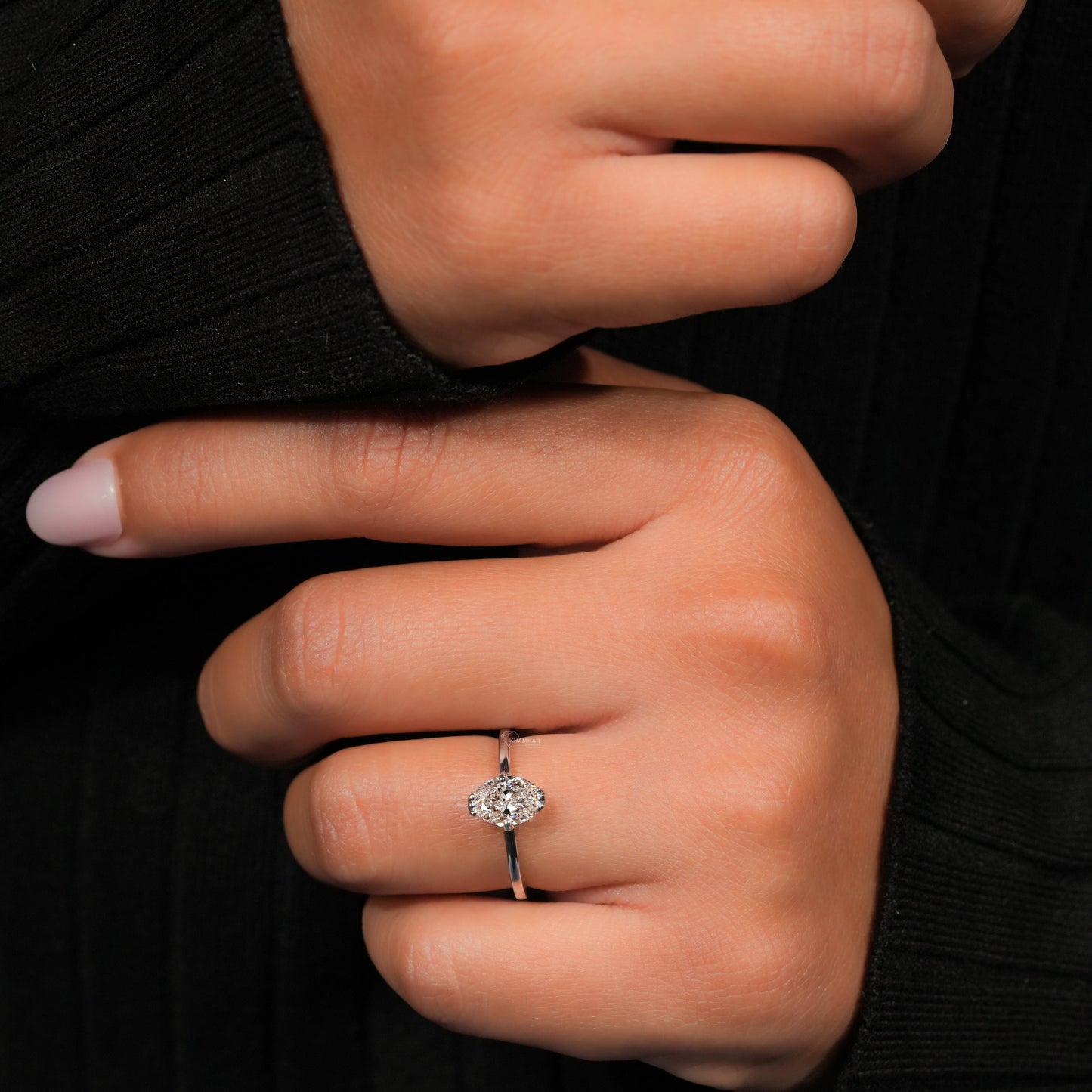 Oval Lab Grown Diamond Solitaire Wedding Ring for Women