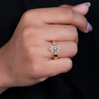 2.00CT Dutch Marquise Lab Diamond Three Stone Engagement Ring For Her