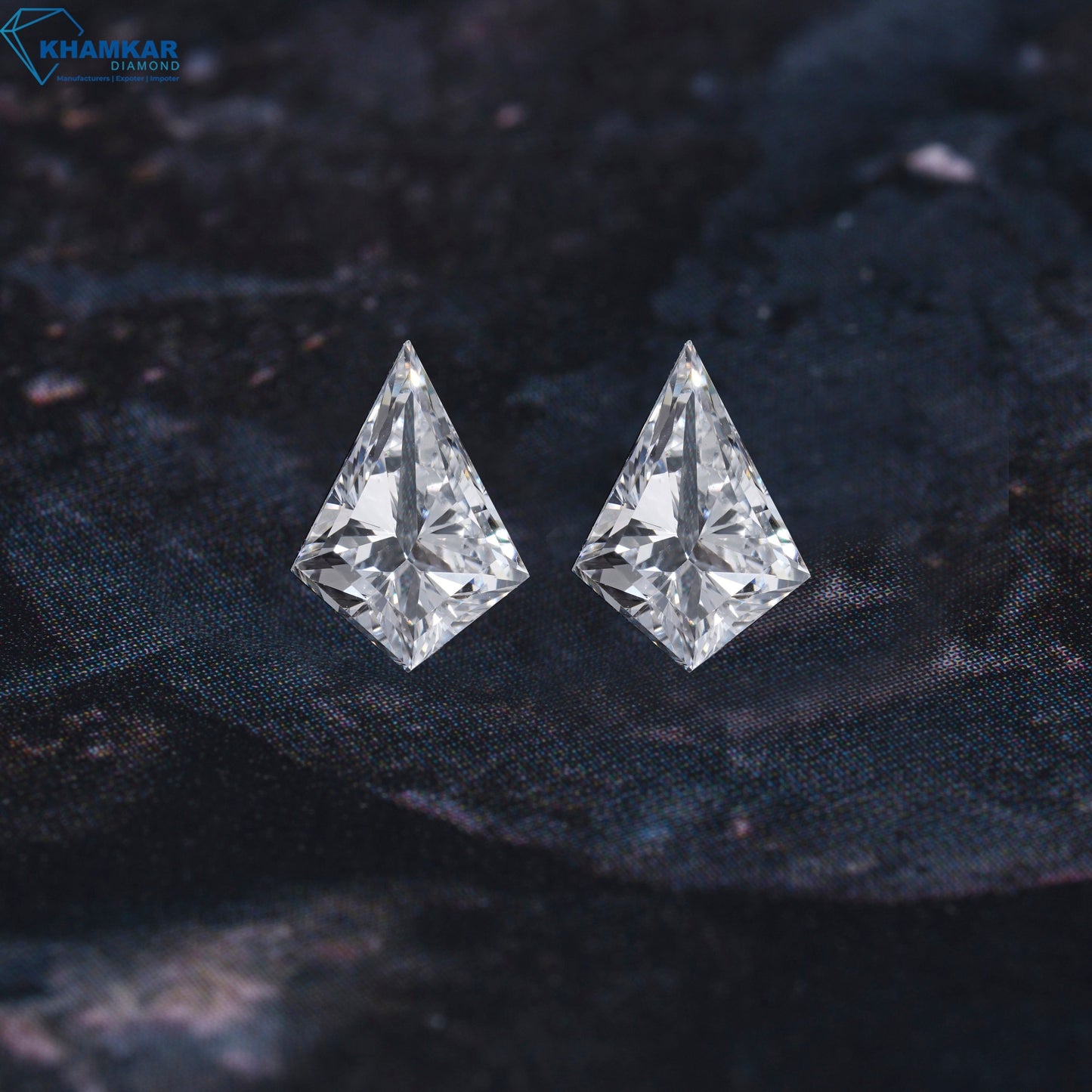 Kite Cut Labgrown Diamond For Studs,CVD-HPHT Diamond For Gift, Conflict Free Diamond,Side Stone Ring,18K White Gold Kite Diamond Bezel Stud