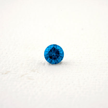 Round Blue Colored Loose Diamond 14K White Gold Round Diamond Wedding Halo Ring Loose Diamond For Custom Ring Blue Diamond Ring