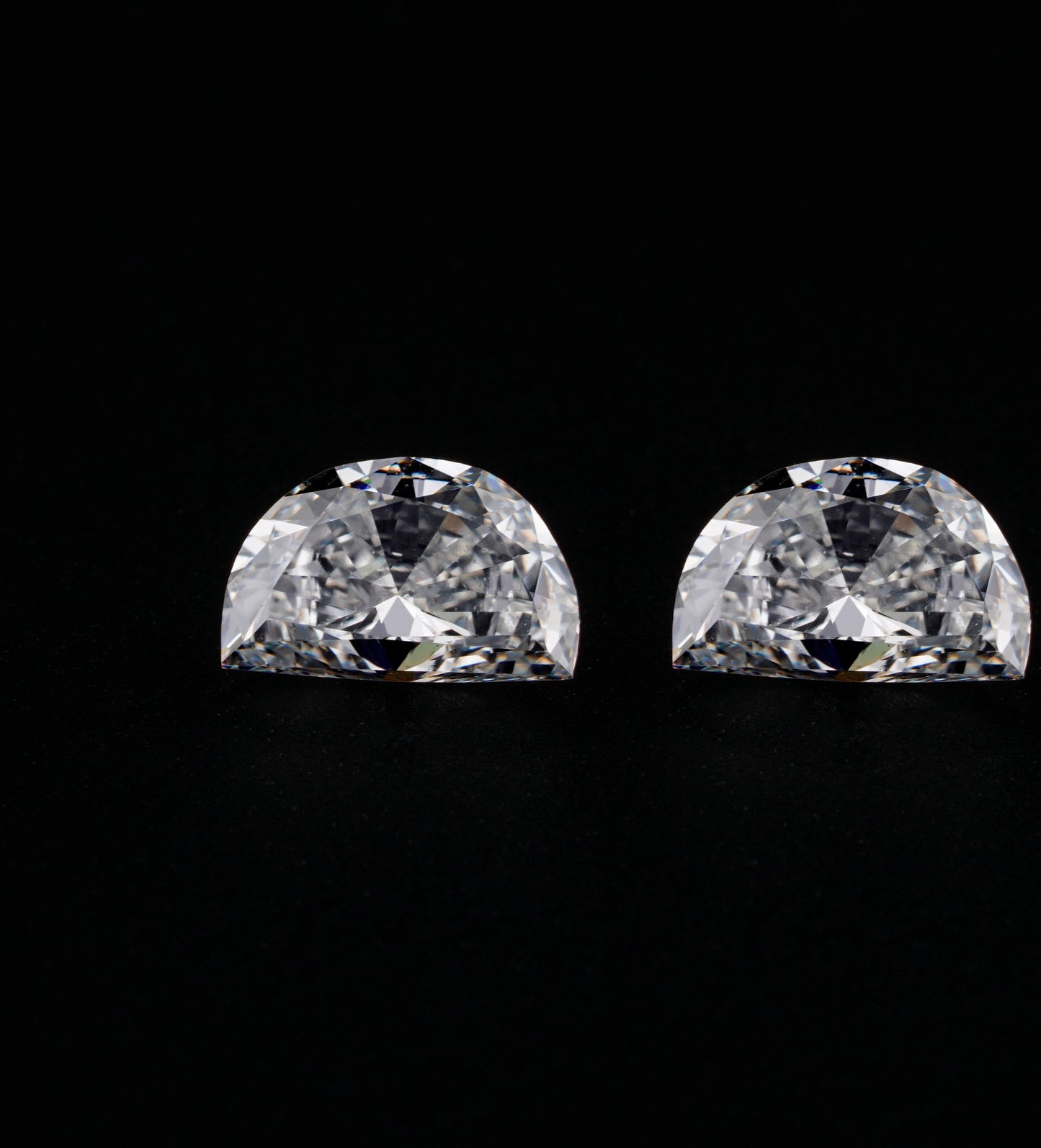 Half Moon Lab Diamond Ring | Three Stone Engagement Ring