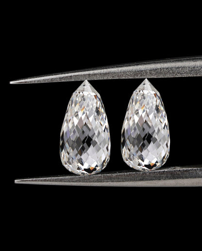 Briolette Lab Grown Diamond For Solitaire Studs HPHT Lab Created Diamond For Drop Earring  For Hoop Diamond Earring For Customization