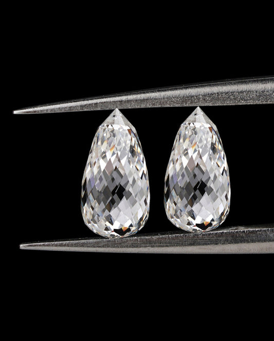 Briolette Lab Grown Diamond For Solitaire Studs HPHT Lab Created Diamond For Drop Earring  For Hoop Diamond Earring For Customization