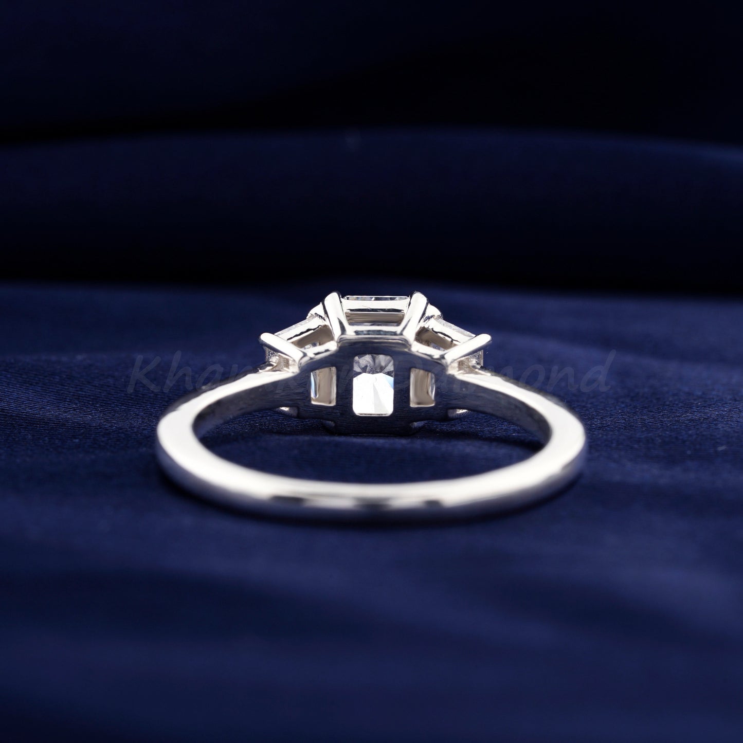 Radiant 1.30CT Lab Diamond Three Stone Engagement Ring