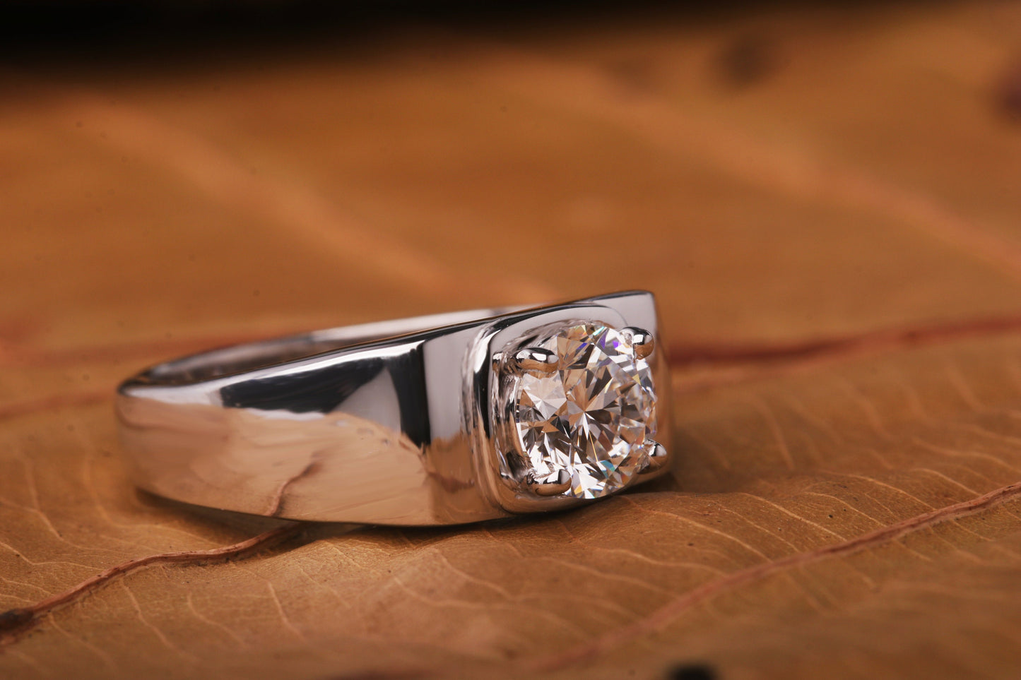 1.00Ct  Round Lab Grown Diamond Engagement Ring for Him, Men's Wedding Ring, Anniversary Gift for Him