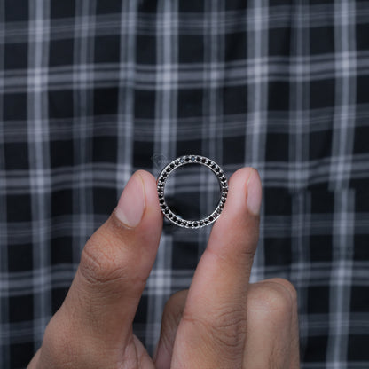 Round Black Colored Lab Grown Diamond Men's Wedding Ring for love
