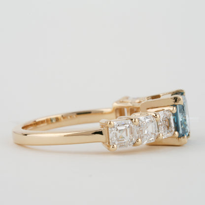 3.00 TCW Blue Colored Princess Cut Lab Grown Diamond Ring,Engagement Ring,Diamond Wedding Ring,Anniversary Gift For Wife