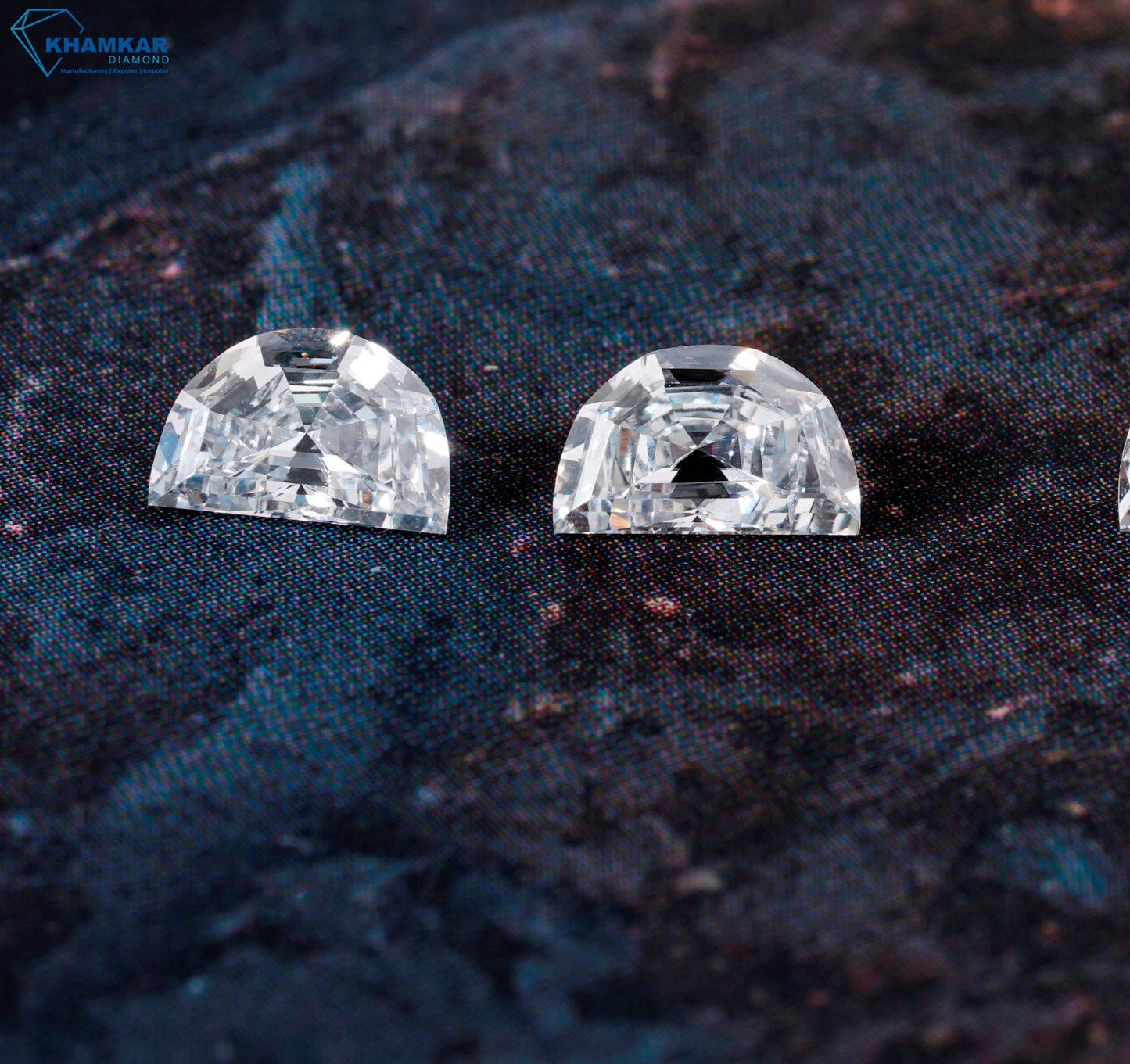 Half Moon Cut Lab Grown Diamond Engagement Ring HPHT Diamond For Solitaire Studs Lab created Antique Cut Diamond Ring For Customization