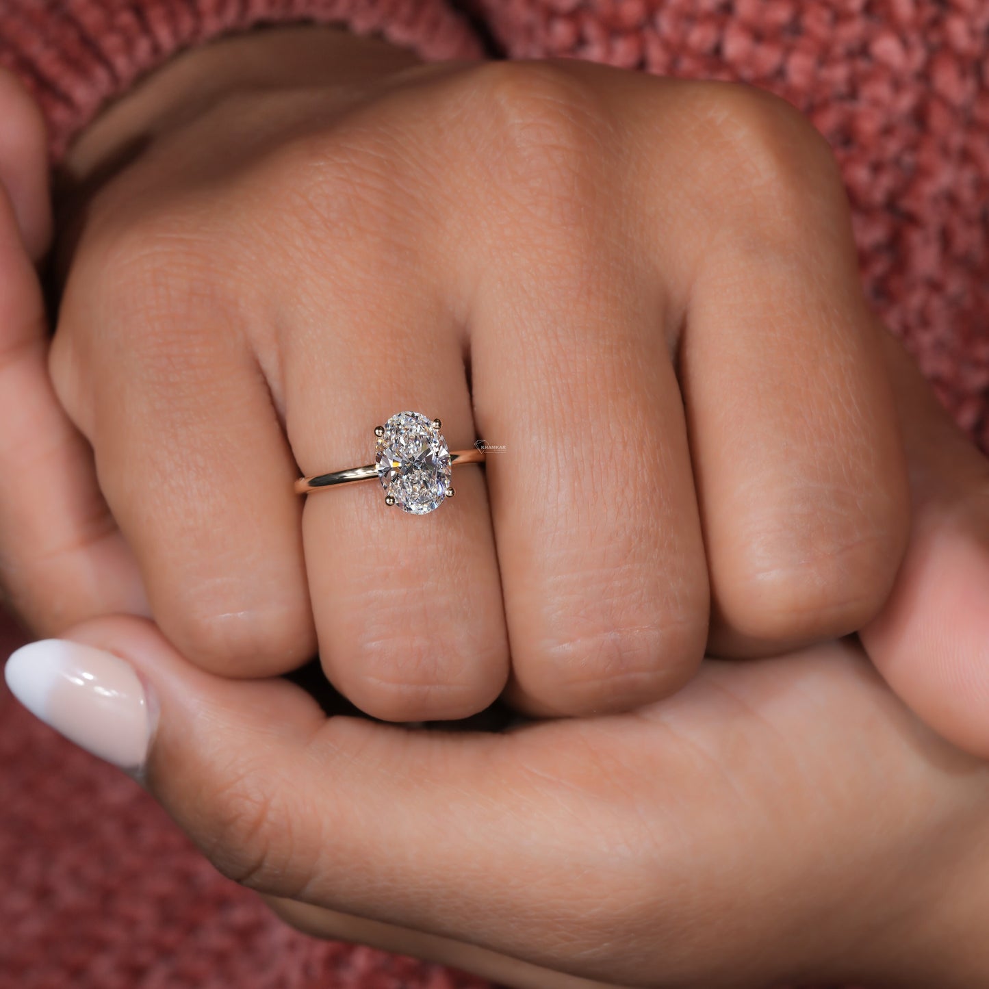 2.00CT Oval Lab Grown Diamond Solitaire Engagement Ring –Wedding Ring for Her