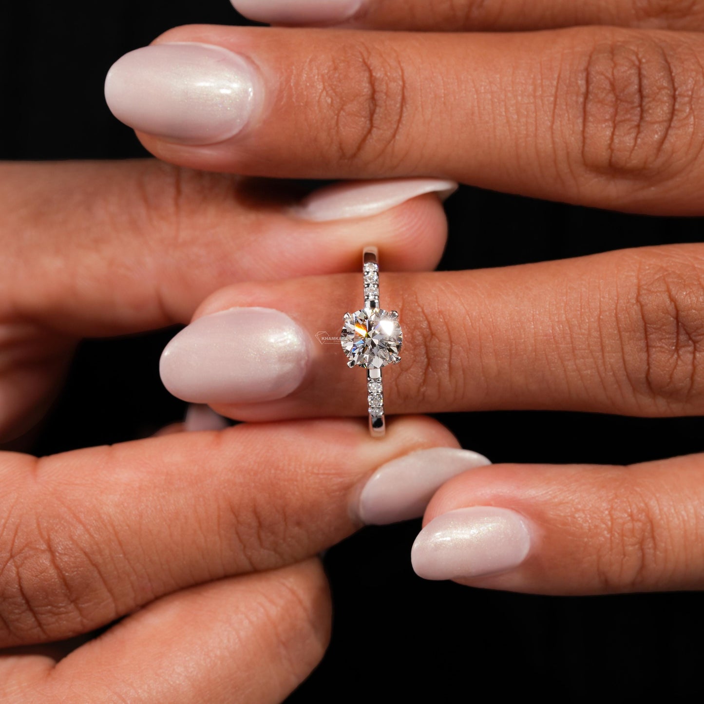 Round Lab Grown Diamond Ring | IGI Certified Engagement Ring