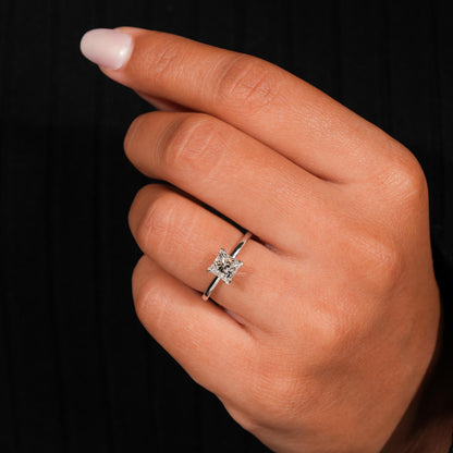 1CT Princess Cut Lab Diamond Ring | Solitaire Engagement Ring