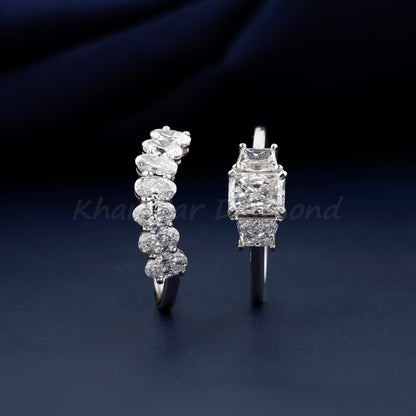 Lab Grown Diamond Bridal Ring Set – Engagement & Wedding Ring Set Gift for Her