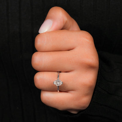 Oval Lab Grown Diamond Solitaire Wedding Ring for Women