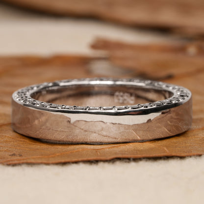 Round Black Colored Lab Grown Diamond Men's Wedding Ring for love
