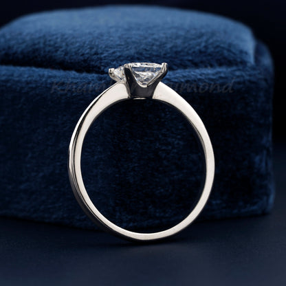 1 Ct Princess Cut Lab Diamond Ring, E/VS1 Solitaire Engagement Wedding Ring