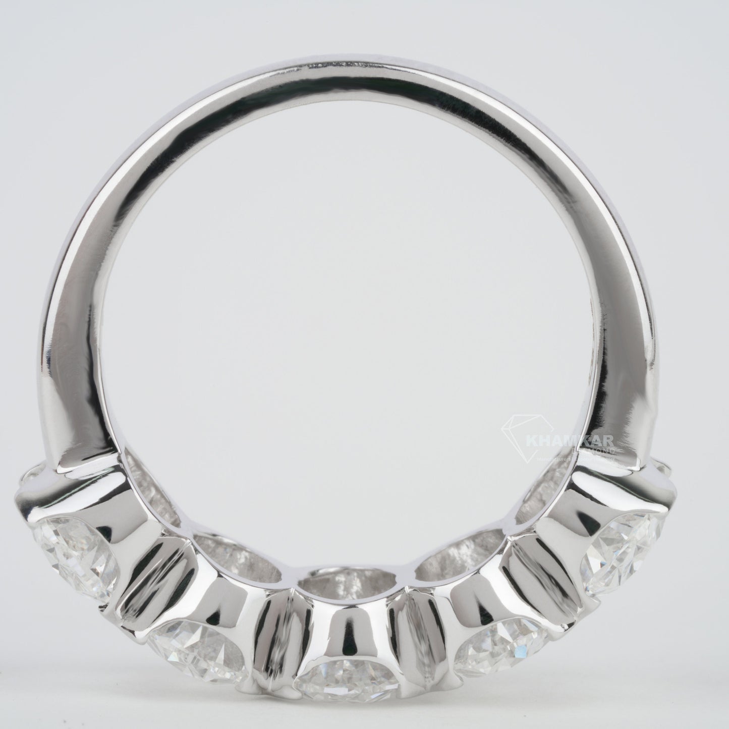 5 CT Oval Cut Lab Grown Diamond Half Eternity Wedding Band for Women