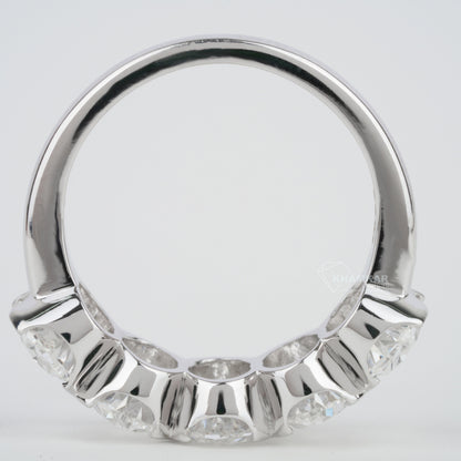 5 CT Oval Cut Lab Grown Diamond Half Eternity Wedding Band for Women