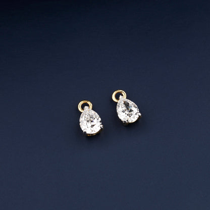 Pear Cut Lab Grown Diamond Stud Earrings for Wedding