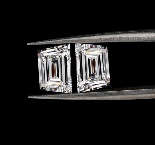 Trapezoid Cut Lab Diamonds Pair For Engagement Ring CVD-HPHT Diamond For Studs Gift For Anniversary Gift For Her