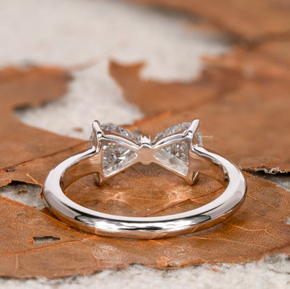 1CT Trillion Lab Diamond Bow Tie Ring – Unique Promise Ring for Her