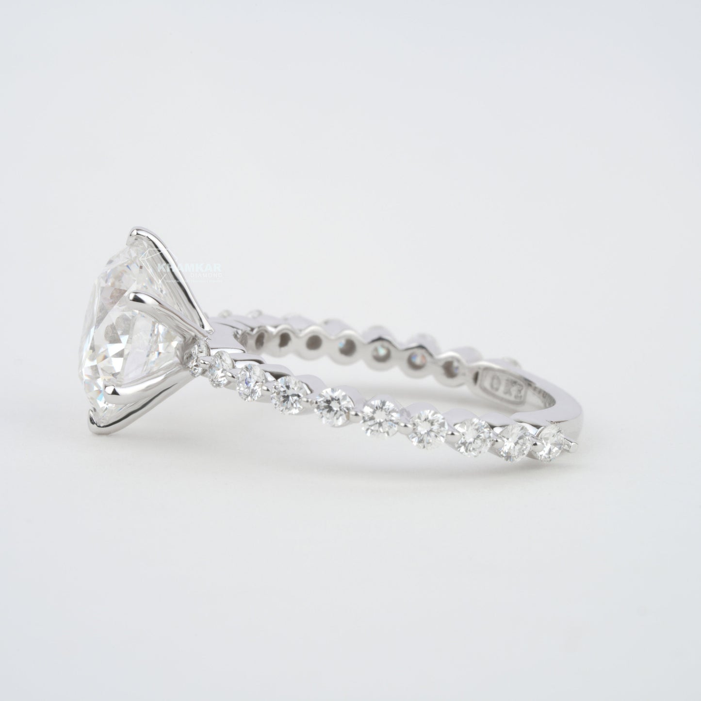 3 CT Round Lab Grown Diamond Halo Engagement Ring in White Gold