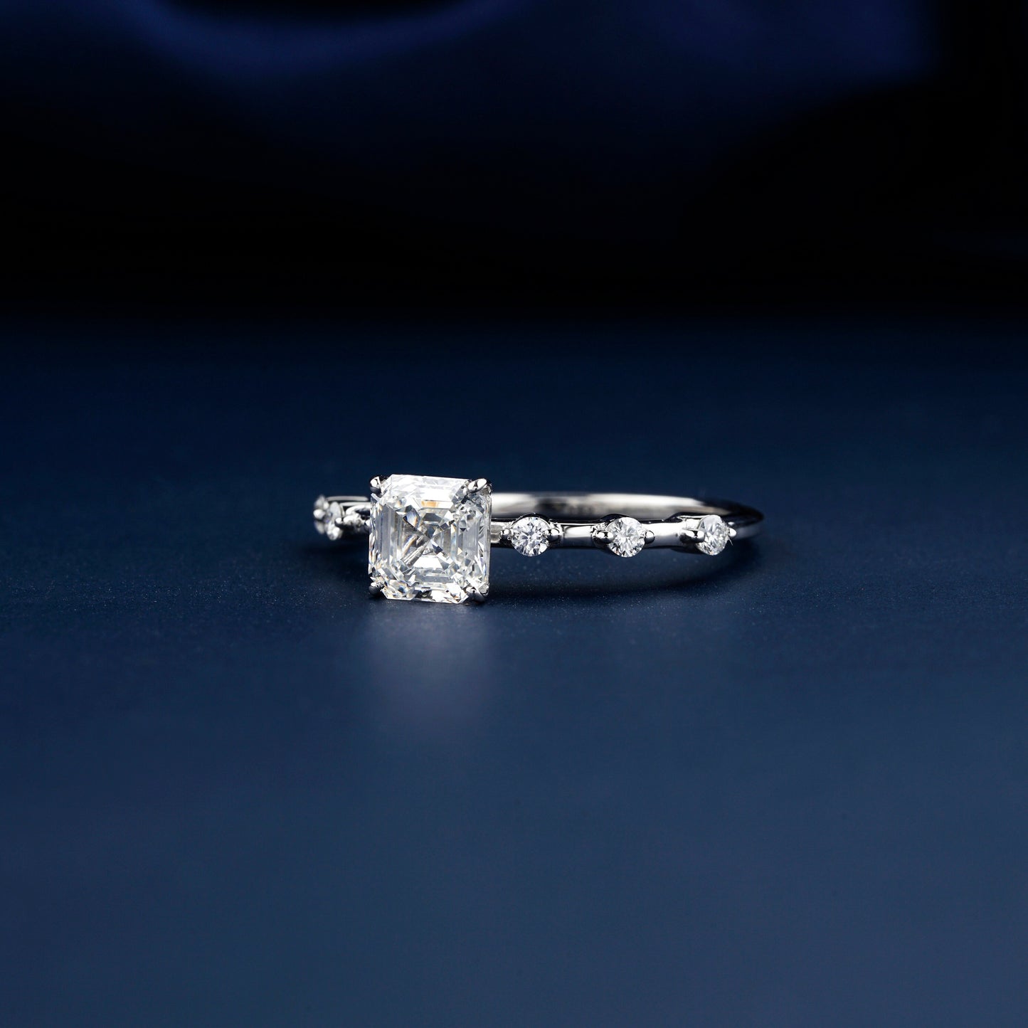 1 CT Asscher Cut Lab Grown Diamond Ring – IGI Certified Pave Engagement Ring For Her