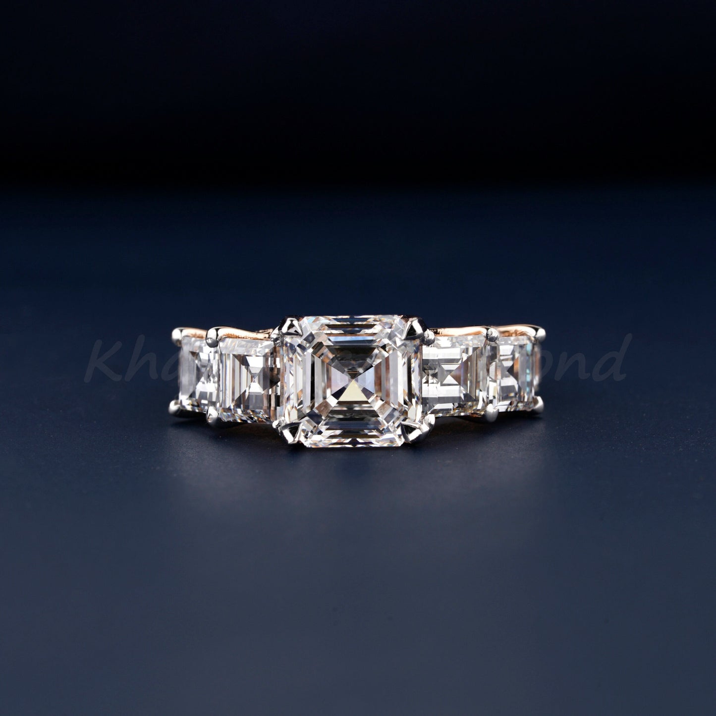 4.15 TCW Asscher Lab Diamond Engagement Ring, Wedding Anniversary Ring