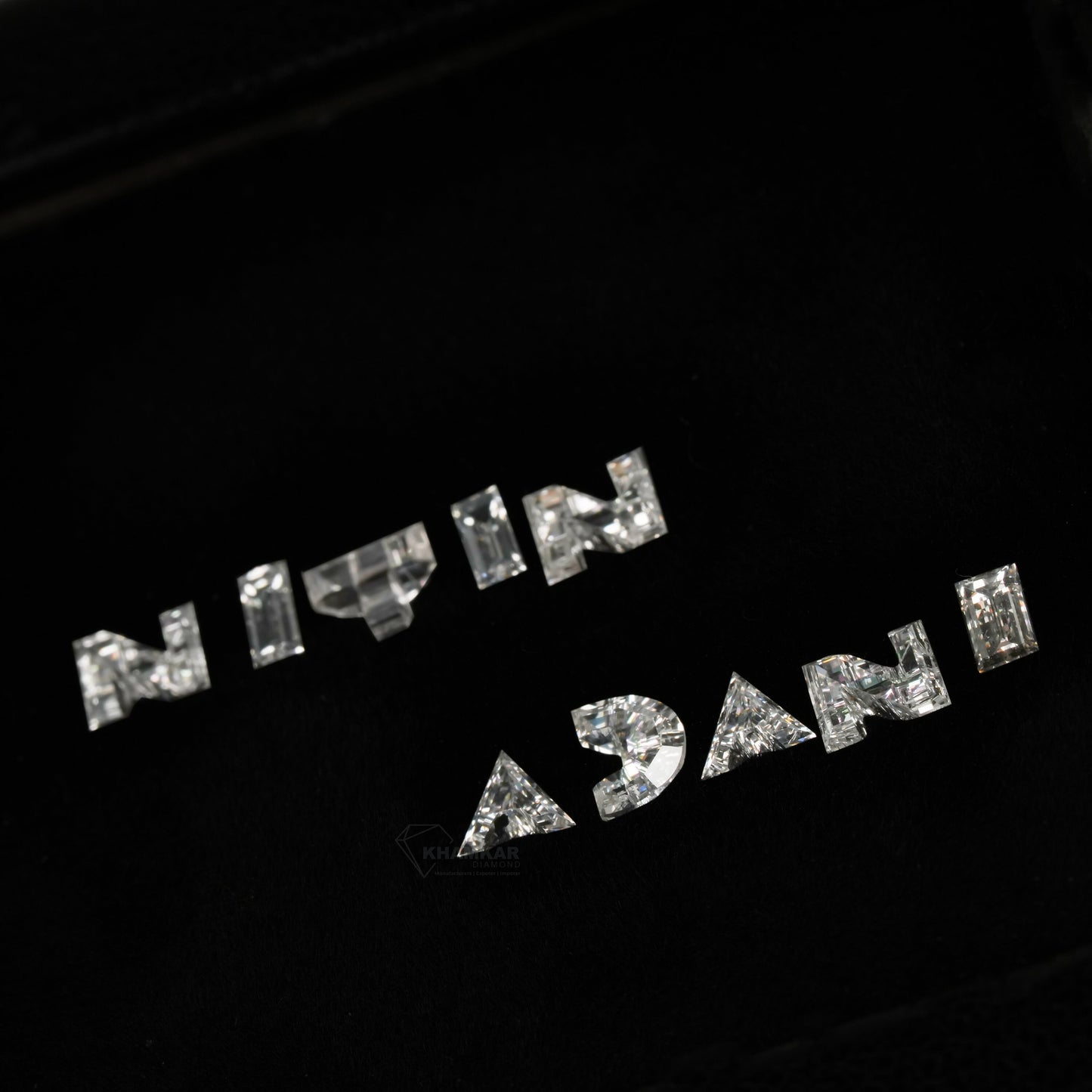 1.22CT"NITIN ADANI" Letter Alphabetical Initial Lab Grown Loose Diamond Customized Pendant For Gift Alphabet Pendant CVD For Hip Hop Jewelry